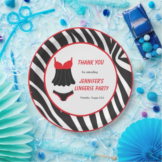 レッドランジェリーパーティーありがとう ペーパープレート (パーティー)