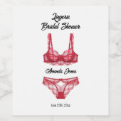 レッドランジェリーブライダルシャワー ワインラベル (シングルラベル)