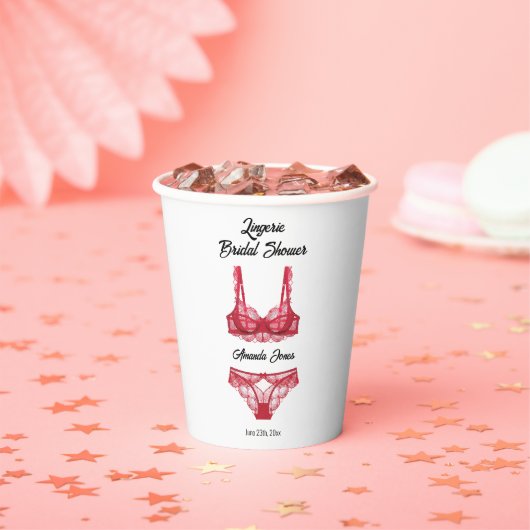 レッドランジェリー ブライダルシャワー 紙コップ (インサイチュ)