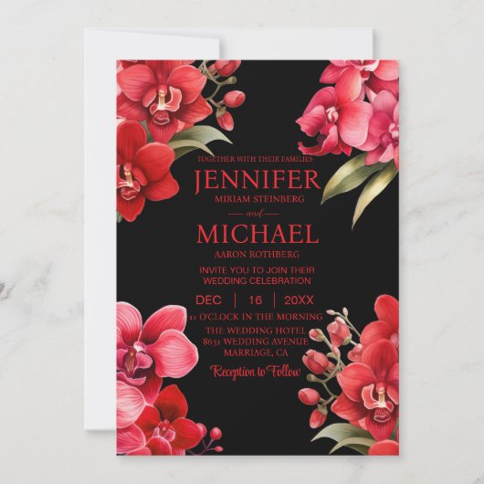 レッドランズウィンターサマー結婚式招待状 招待状 (正面)