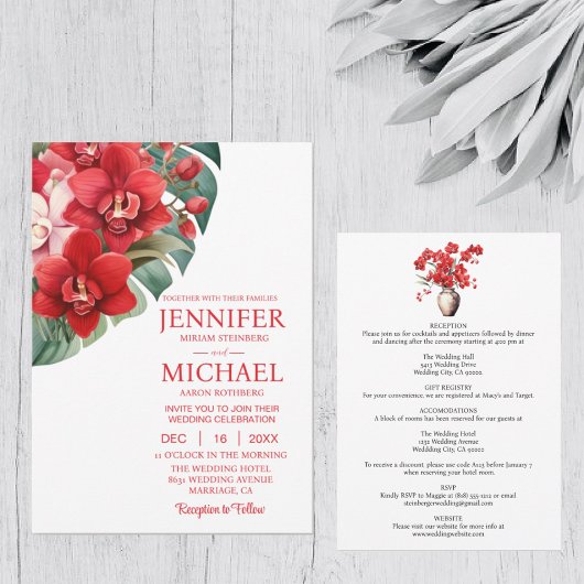 レッドランズウィンターサマー結婚式招待状 招待状