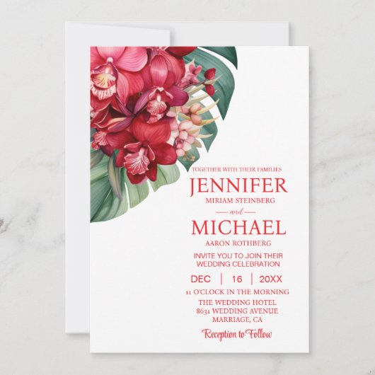 レッドランズウィンターサマー結婚式招待状 招待状 (正面)