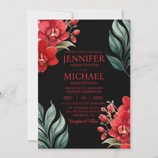 レッドランズウィンターサマー結婚式招待状 招待状 (正面)