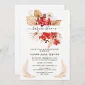 レッドランズパンパスグラスルナリアベビーイン開花 招待状 (正面/裏面)