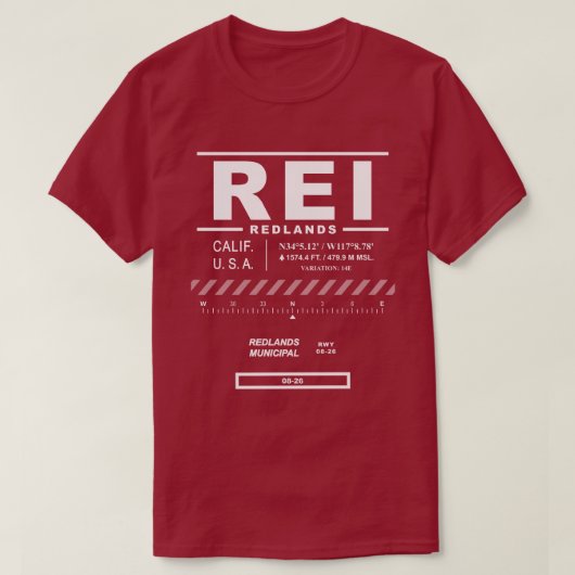 レッドランズ市空港REI Tシャツ (デザイン正面)