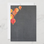 レッドランタンズチャコールグレーブライダルシャワー 招待状 (裏面)