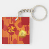 レッドランタン中国のドラゴン新年モノグラムAK キーホルダー (裏面)