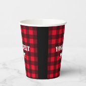 レッドランバージャックバッファローカスタムプレイド紙カップ 紙コップ (左)
