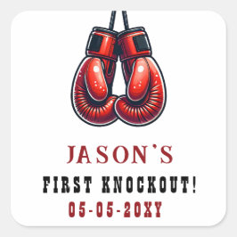 レッドランブルファーストノックアウトボクシング誕生日 スクエアシール