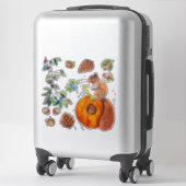 レッドリスの森のアコルンパインコーン葉素朴 シール (スーツケース)