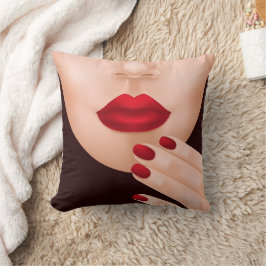 レッドリップイラストレーション装飾用クッション クッション