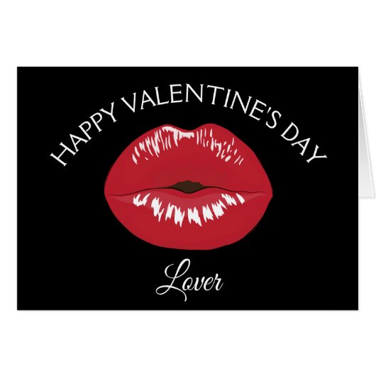 レッドリップキスバレンタインズデイカード (正面横)