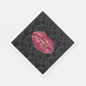 レッドリップキスブラックフローラ スタンダードランチョンナプキン (角)