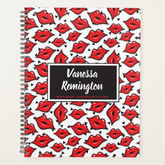 レッドリップキスリップスティック&美しいディストリビューターカスタム プランナー手帳 (正面)