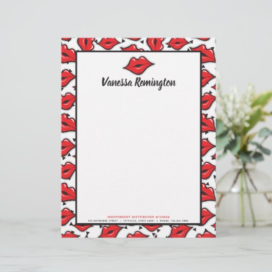 レッドリップキスリップスティック&美しいディストリビューターカスタム レターヘッド (スタンド正面)