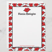 レッドリップキスリップスティック&美しいディストリビューターカスタム レターヘッド (正面/裏面)