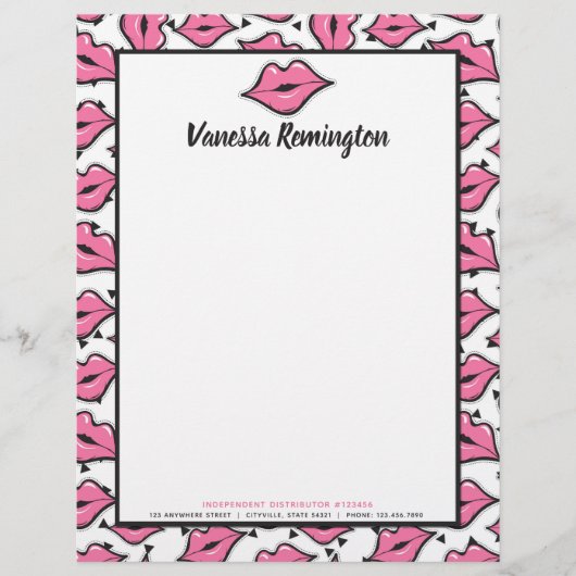 レッドリップキスリップスティック&美しいディストリビューターカスタム レターヘッド (正面)