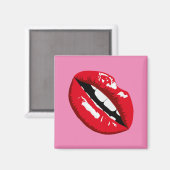 レッドリップキスレトロ80のデザイン冷蔵庫用マグネット マグネット (正面/裏面)