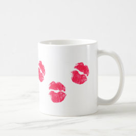 レッドリップキス口紅キスバレンタインデー愛 コーヒーマグカップ