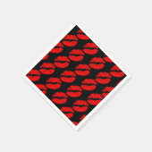 レッドリップキス美しいメイクアップバースデーパーティー スタンダードカクテルナプキン (角)