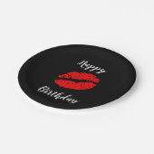 レッドリップキス美しいメイクアップバースデーパーティー ペーパープレート (アングル)