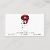 レッドリップグリッターグラムメイクアップアーティスト 名刺 (裏面)