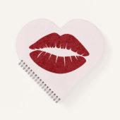 レッドリップスティックプリント ノートブック (正面)