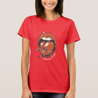 レッドリップス チェリー グラフィック レトロTシャツ Tシャツ