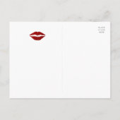 レッドリップピンクグリッターバレンタインデーハート幸せ シーズンポストカード (裏面)