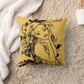 レッドリップフローラガール クッション (ブランケット)