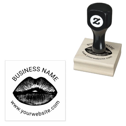 レッドリップメイクアップアーティスト美しいサロン事業 ラバースタンプ (押印)