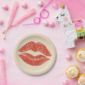 レッドリップリップスティックリップステインメイクアップ美しい ペーパープレート (パーティー)