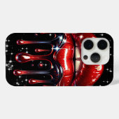 レッドリップルドリッピンググリッターグラムスパークル Case-Mate iPhoneケース (裏面 (横))