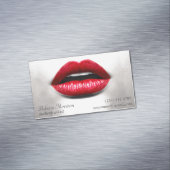 レッドリップレトロスタイリッシュ美しい – メイクアップアーティスト マグネット名刺 (インサイチュ)