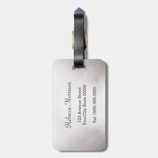 レッドリップレトロモノクロ美しい スタイリッシュ ラゲッジタグ (裏面縦)