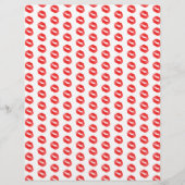 レッドリップ口紅パターンスクラップブック紙 (正面)