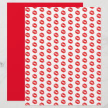 レッドリップ口紅パターンスクラップブック紙