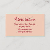 レッドリップ常設メイクアップアーティスト眉&リップ 名刺 (裏面)