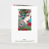 レッドリップ&バラピーコック抽象芸術 カード (裏面)