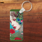 レッドリップ&バラピーコック抽象芸術 キーホルダー (裏面)