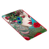 レッドリップ&バラピーコック抽象芸術 マグネット (右側)