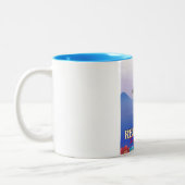 レッドリバーカンボジアバケーションポスター ツートーンマグカップ (左)