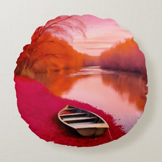 レッドリバーサンライズ ラウンドクッション (正面)