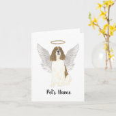 レッドリバーホワイトイングリッシュスリンガースパニエル犬悔やみや弔慰 カード (黄色い花)