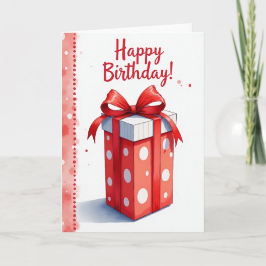レッドリボンの誕生日カード カード (正面)