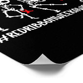 レッドリボンウィーク認識度スケルトンハロウィーン女性 ポスター (角)