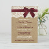レッドリボンオンクラフト&レースブライダルシャワー 招待状 (スタンド正面)