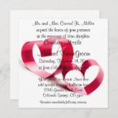 レッドリボンハート 招待状 (正面/裏面)