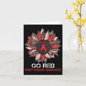 レッドリボンヒマワリハート病認識度月 カード (黄色い花)