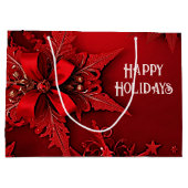 レッドリボンフローラホリデークリスマス抱き枕 ラージペーパーバッグ (裏面)